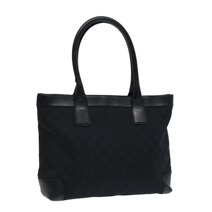 GUCCI Tote Bag GG Canvas Black Silver 002 1119 Auth 88532