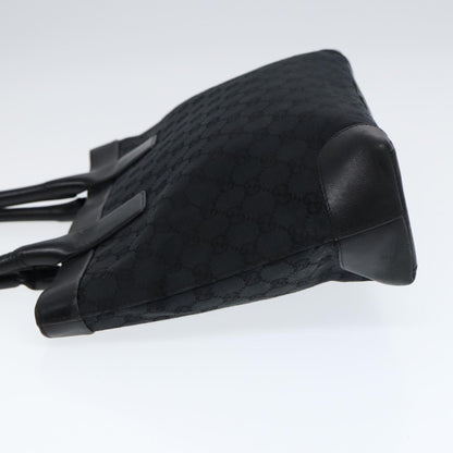 GUCCI Tote Bag GG Canvas Black Silver 002 1119 Auth 88532