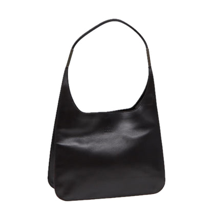 GUCCI Shoulder Bag Leather Black Silver 001 3167 Auth 88563