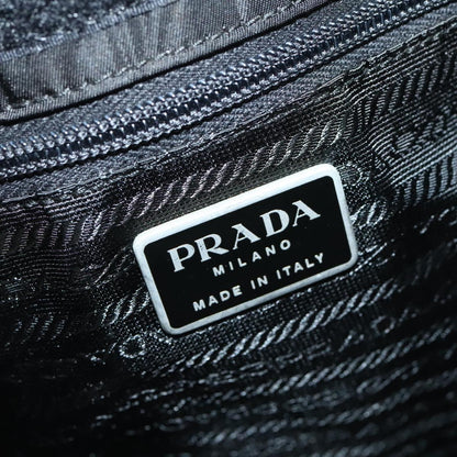 PRADA Shoulder Bag Nylon Black Silver Auth 88571