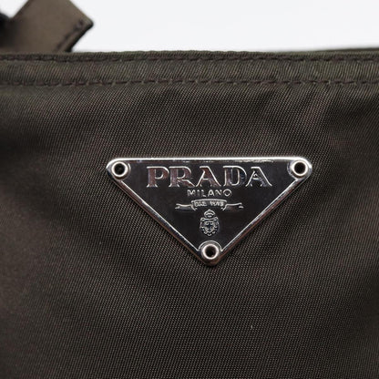 PRADA Shoulder Bag Nylon Black Silver Auth 88741