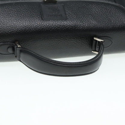BURBERRYSs Hand Bag Leather Black Silver Auth 88770