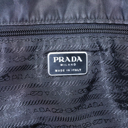 PRADA Hand Bag Nylon Black Silver Auth 88781