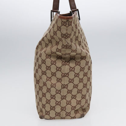 GUCCI GG Canvas Tote Bag Beige Silver 31243 Auth 88782
