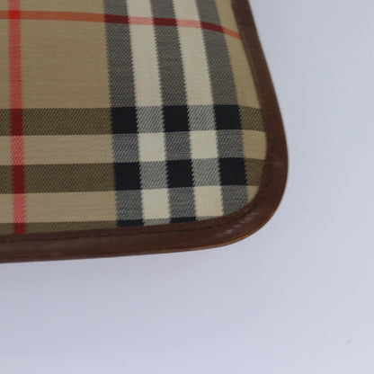 BURBERRYSs Nova Check Document Case Clutch Bag Canvas Beige Brown Auth 88787