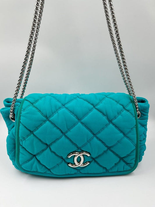 Chanel Bubble Quilted Shoulder Bag - Turquoise Blue