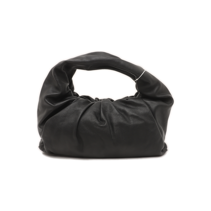 Bottega Veneta Pouch With Handle Large Black Calfskin Leather