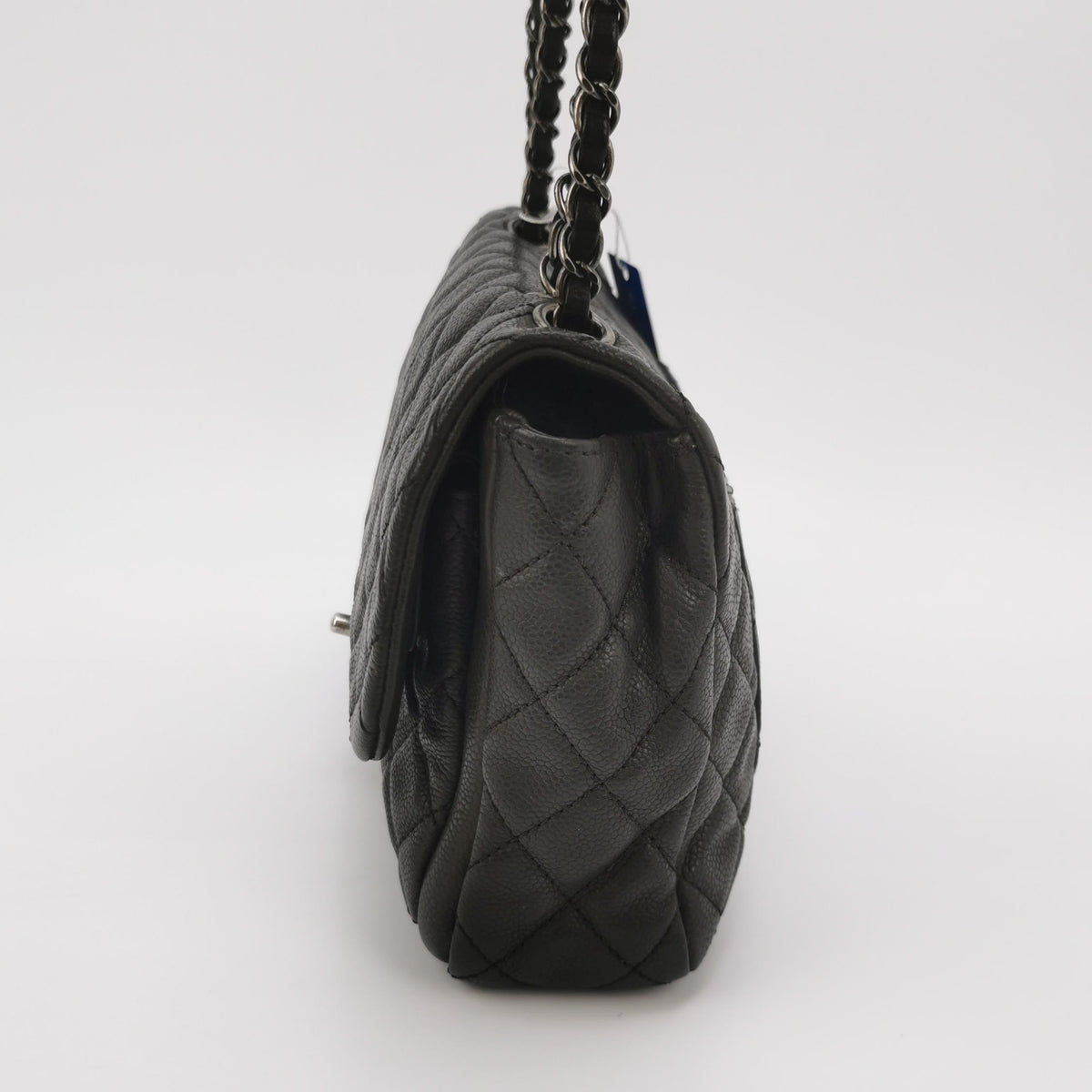 Chanel Now and Forever Large Jumbo Flap Bag Black Lambskin Silver Hardware