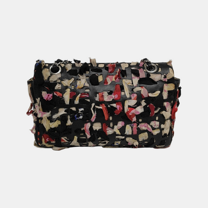 Chanel Ribbon and Leather Braided Medium Single Flap Bag Leather and Fabric