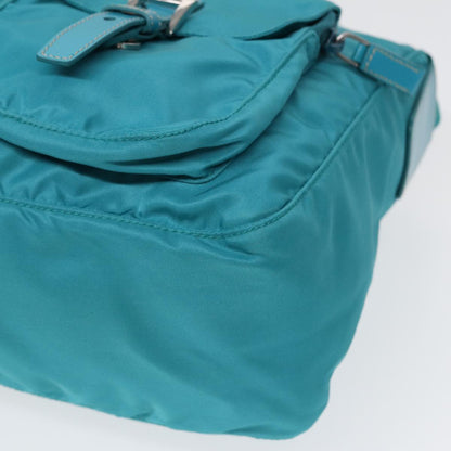 PRADA Shoulder Bag Nylon Turquoise Blue Auth 89320