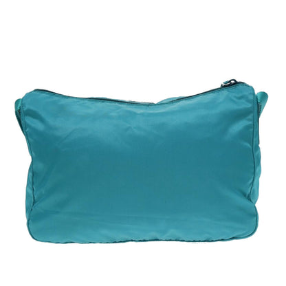 PRADA Shoulder Bag Nylon Turquoise Blue Auth 89320