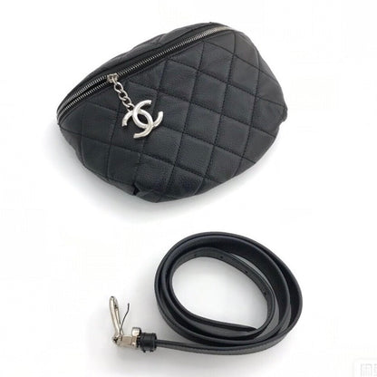 Chanel Belt Bag Black Caviar Leather Quilted x cm