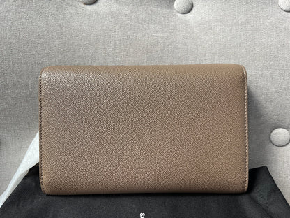 Yves Saint Laurent (YSL) Dark Beige Uptown Chain Wallet