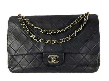 CHANEL- Vintage Medium Classic Double New - Black Shoulder Bag / Crossbody