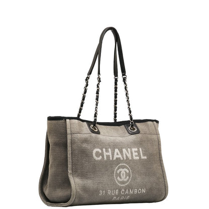 CHANEL DOVILLE MEDIUM Tote MM SHOLDER BAG TORTE BAG GREY BLACK CANVES LEADER LADY CHANEL CHANEL