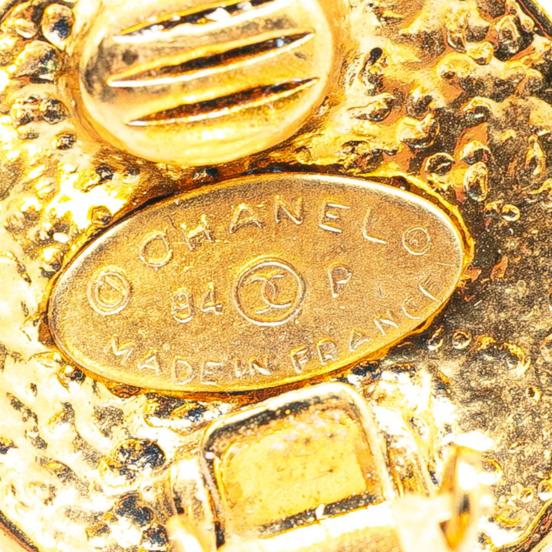 Chanel Gold Plated Coco Mark Vintage Earrings 94P