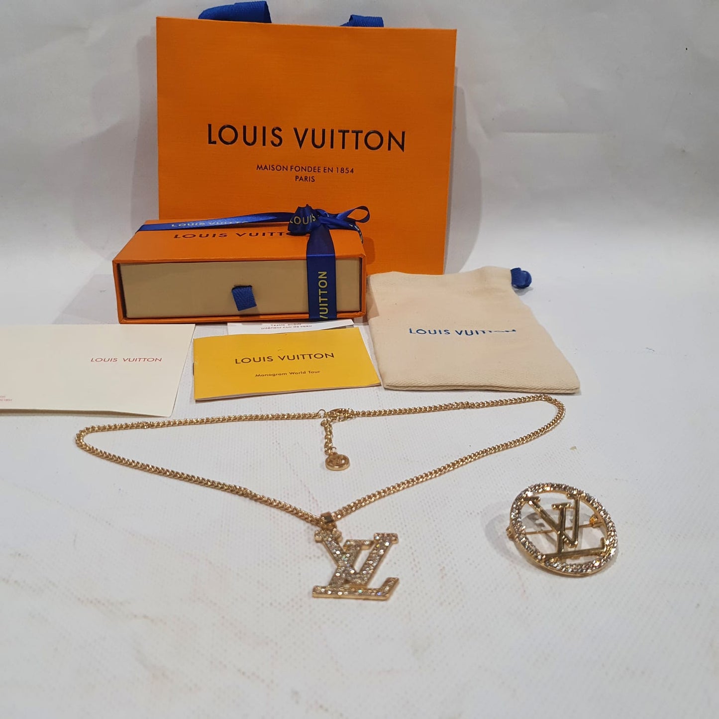 Louis  Vuitton Necklace, Earrings and Brooch Set