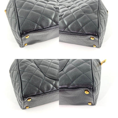 CHANEL Black Timeless Caviar Leather Bowler Bag