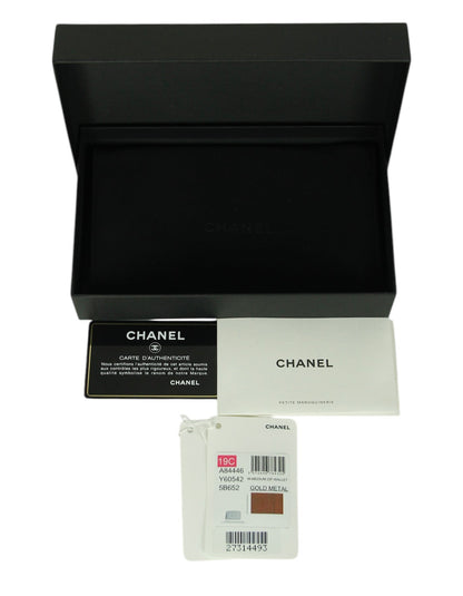 Chanel Caviar Red Filigree Zip Around Wallet