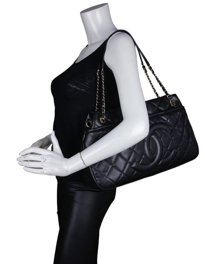 Chanel Black Caviar Timeless Soft Shopper Tote Bag