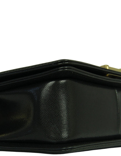 Chanel 2024 Black Caviar Medium Top Handle Boy Bag