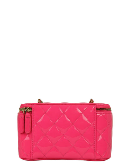 Chanel Neon Pink Patent Pearl Crush Small Vanity Case