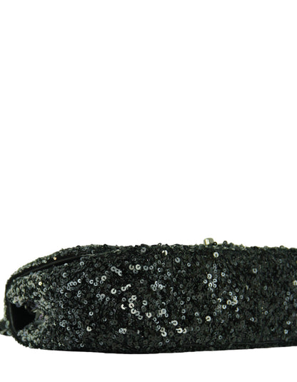 Chanel Black/Silver Ombre Sequin Medium Classic Flap Bag