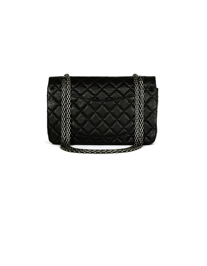 Chanel Black Calfskin Quilted 2.55 Lucky Charms 225 Reissue Double Flap Bag