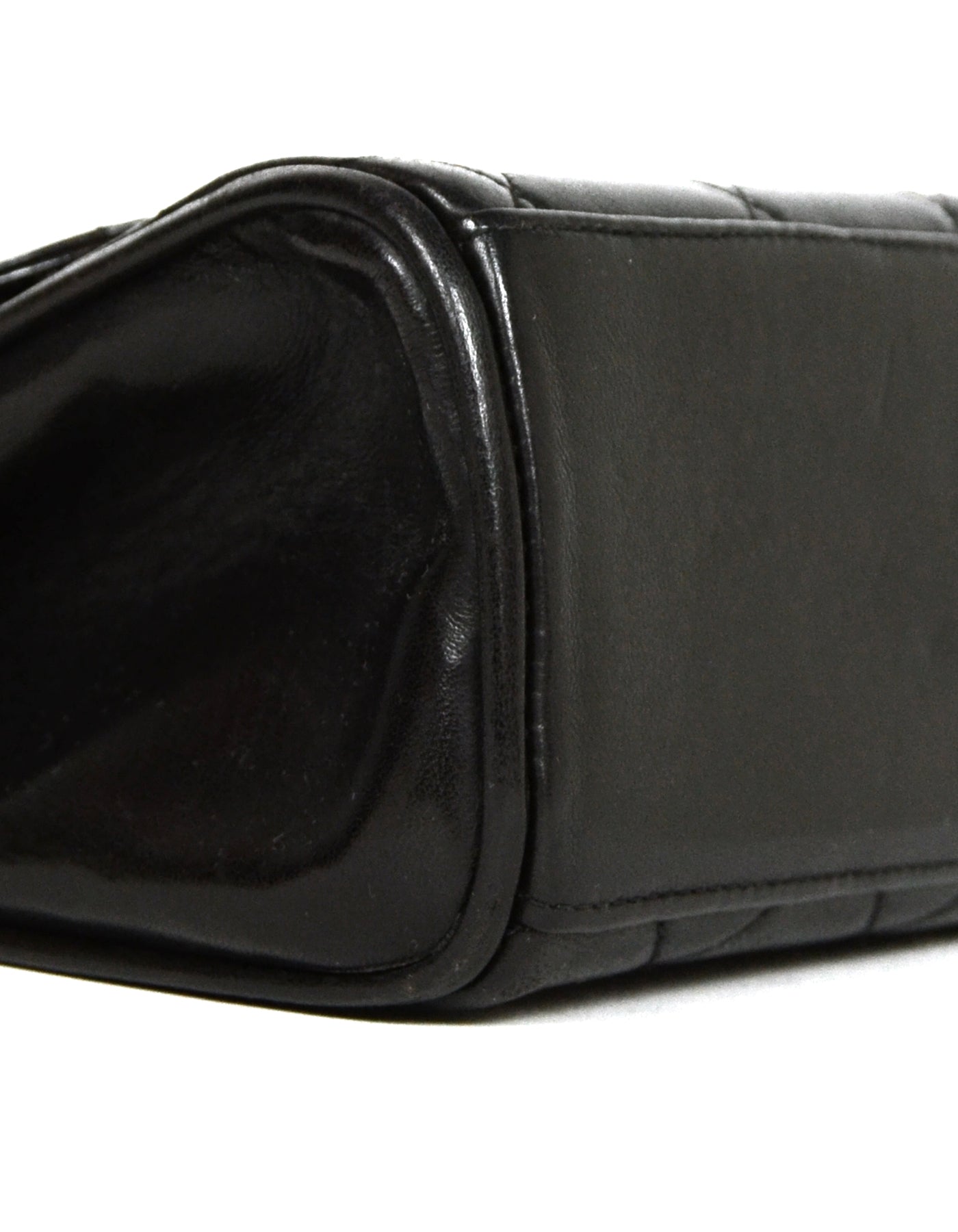 Chanel 1990s Vintage Black Quilted Mini Flap Top Handle Bag