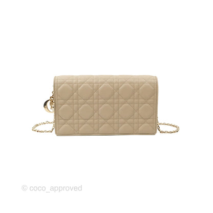 Dior Lady Dior Pouch on Chain Sand Cannage Lambskin