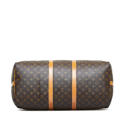 LOUIS VUITTON Monogram Keepall Bandouliere 55 Travel Bag