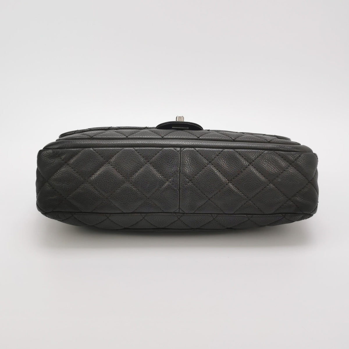 Chanel Now and Forever Large Jumbo Flap Bag Black Lambskin Silver Hardware