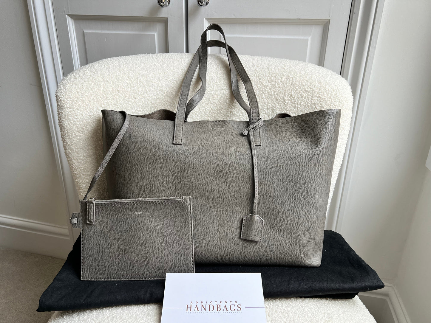 Yves Saint Laurent (YSL) Grey Shopping Tote