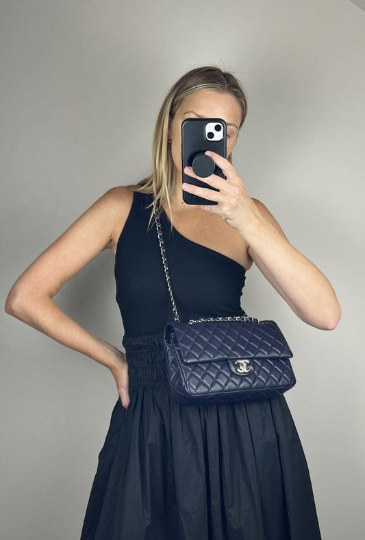 Blue Chanel Classic Double Flap Bag