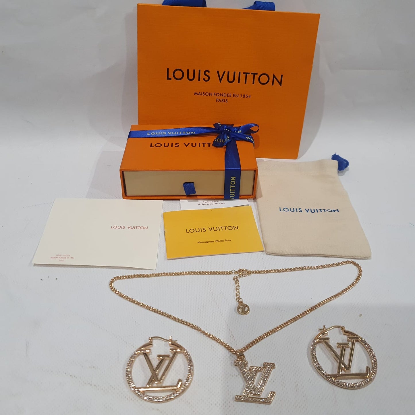 Louis  Vuitton Necklace, Earrings and Brooch Set
