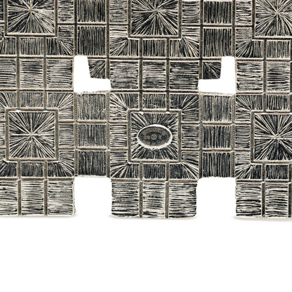 Silver Chanel Silver Plated  CC Crystal Square Brooch