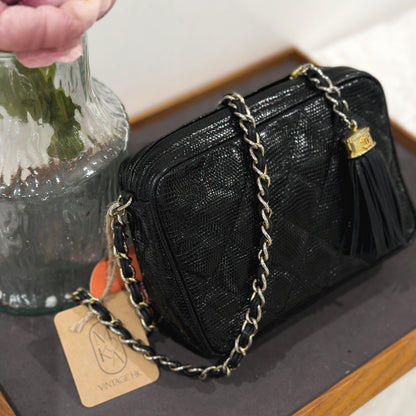 Chanel vintage lizard skin camera bag
