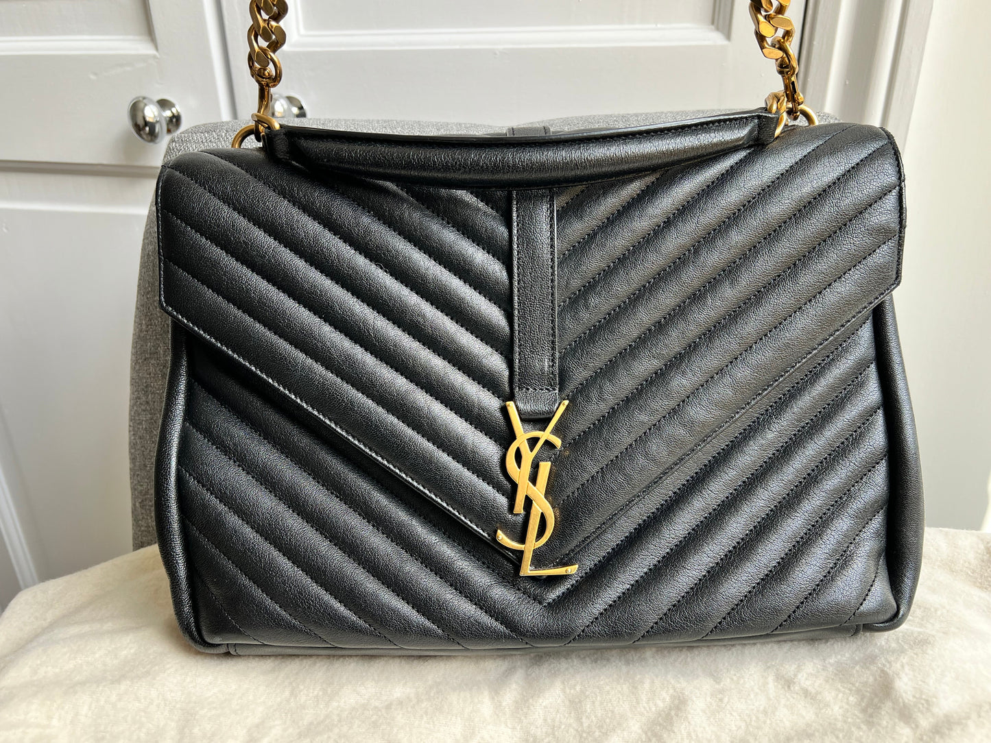 Yves Saint Laurent (YSL) Large College in Black