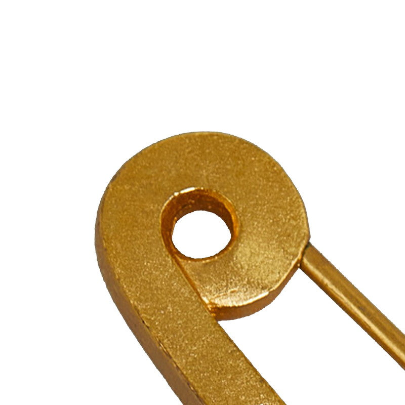 Chanel CC Coin Safety Pin Brooch Metal Brooch in Good condition