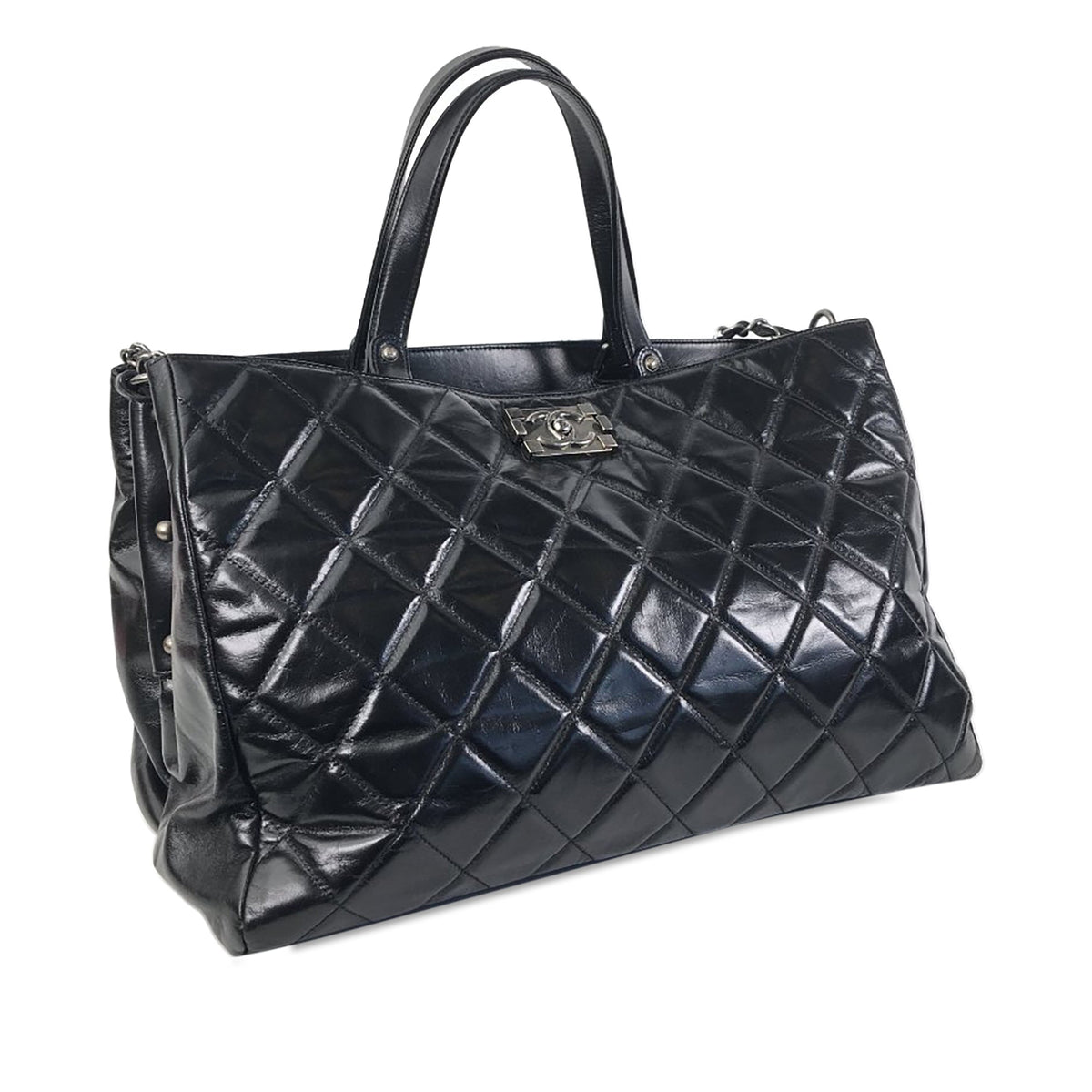 CHANEL CC Quilted Calfskin Satchel