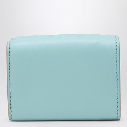 Fendi Light Blue Micro Trifold Baguette Wallet Women