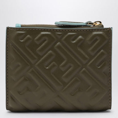 Fendi Small Wallet Slim Baguette In Green Nappa Leather Women