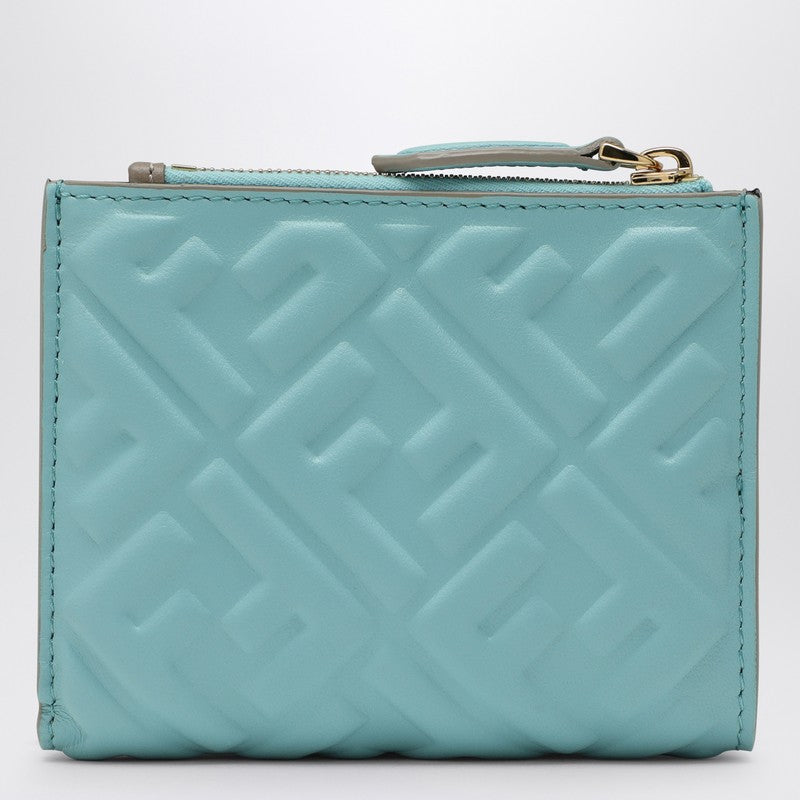 Fendi Small Wallet Slim Baguette In Light Blue Nappa Leather Women