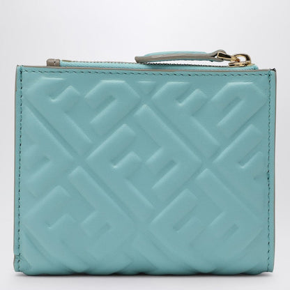 Fendi Small Wallet Slim Baguette In Light Blue Nappa Leather Women