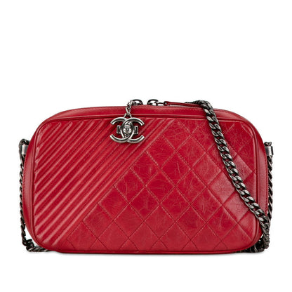 Chanel Leather Coco Boy Camera Bag Leather Crossbody Bag in Good condition