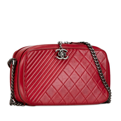 Chanel Leather Coco Boy Camera Bag Leather Crossbody Bag in Good condition