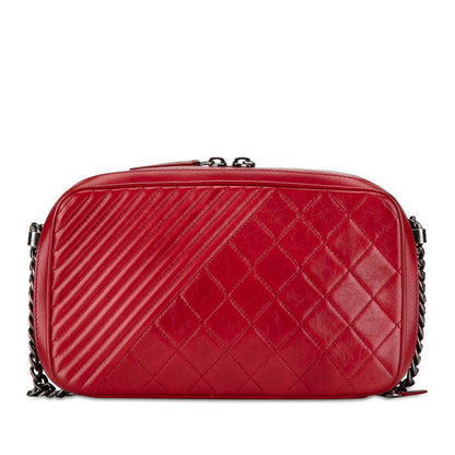 Chanel Leather Coco Boy Camera Bag Leather Crossbody Bag in Good condition