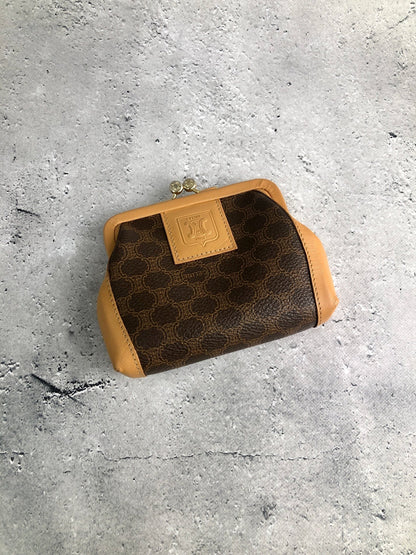 CELINE  Metal Clasp Coin Purse Brown Vintage bva4rv