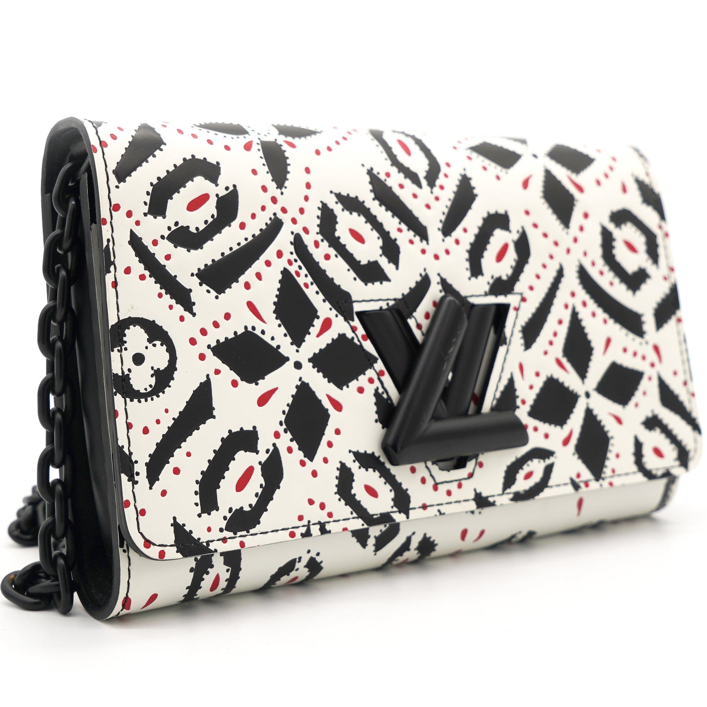 Louis-vuitton Graphic Print Leather Twist Wallet on Chain
