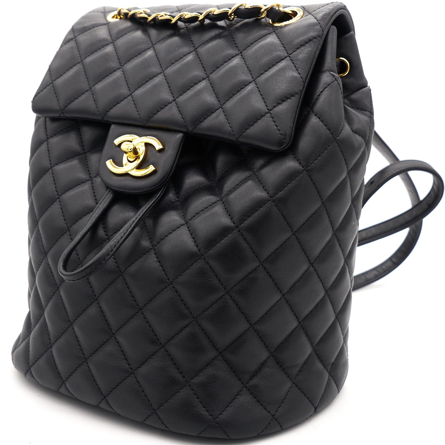Calfskin Quilted Small Urban Spirit Backpack Black